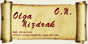 Olga Mizdrak vizit kartica